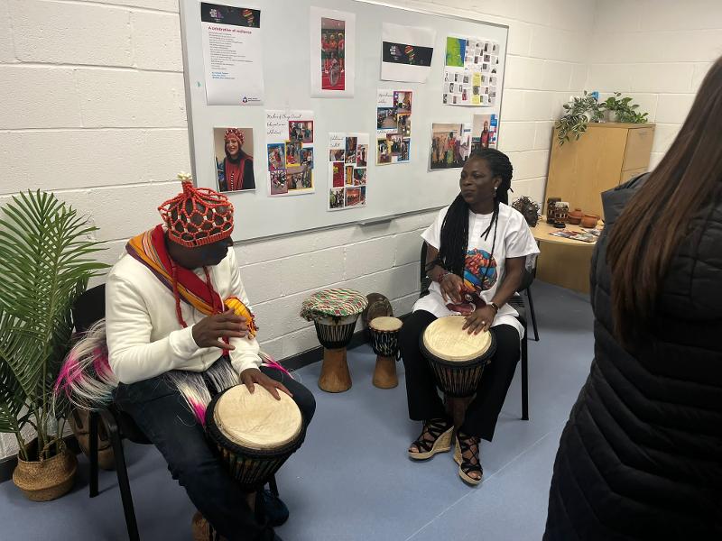 Ola and Jonathan at Black History Month celebrations