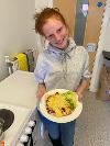 Young woman with food