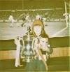 Julie Carter with FA Cup at SAFC